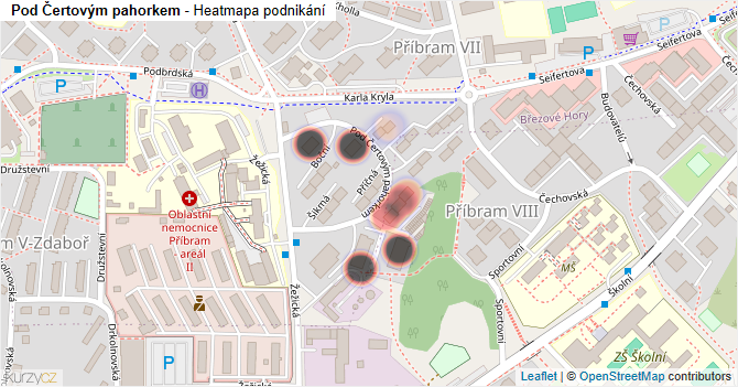 Pod Čertovým pahorkem - mapa podnikání