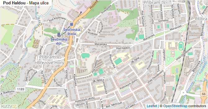 Pod Haldou - mapa ulice