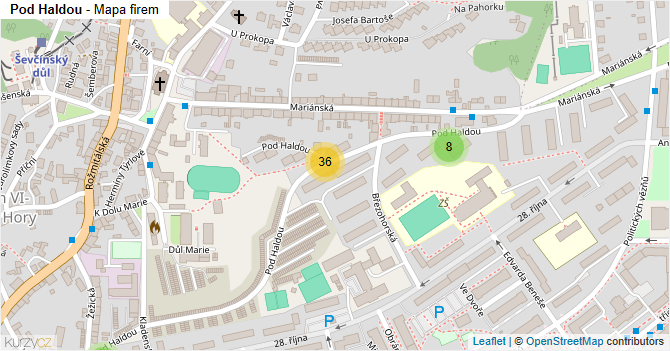 Pod Haldou - mapa firem