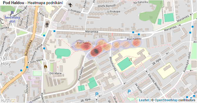 Pod Haldou - mapa podnikání