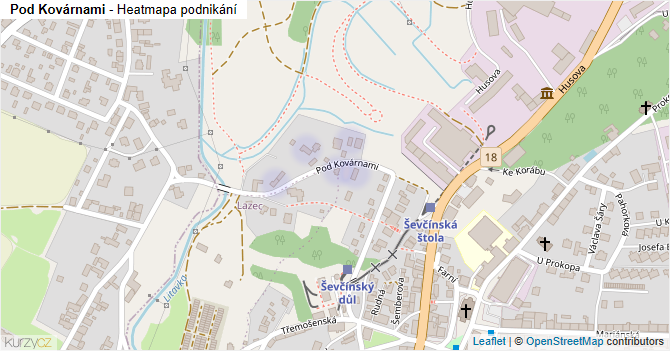 Pod Kovárnami - mapa podnikání