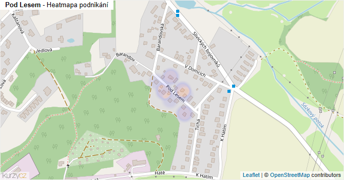 Pod Lesem - mapa podnikání