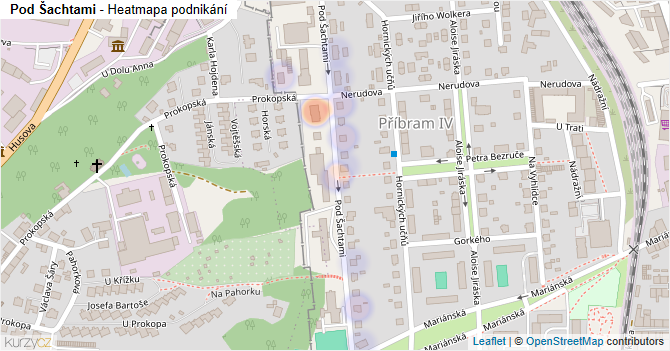 Pod Šachtami - mapa podnikání