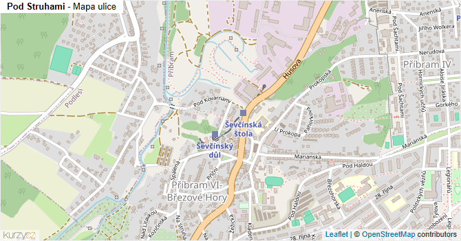 Pod Struhami - mapa ulice
