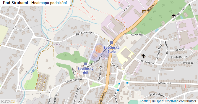 Pod Struhami - mapa podnikání