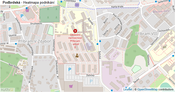 Podbrdská - mapa podnikání