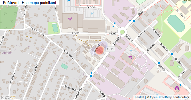 Poštovní - mapa podnikání