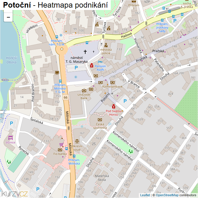 Mapa Potoční - Firmy v ulici.