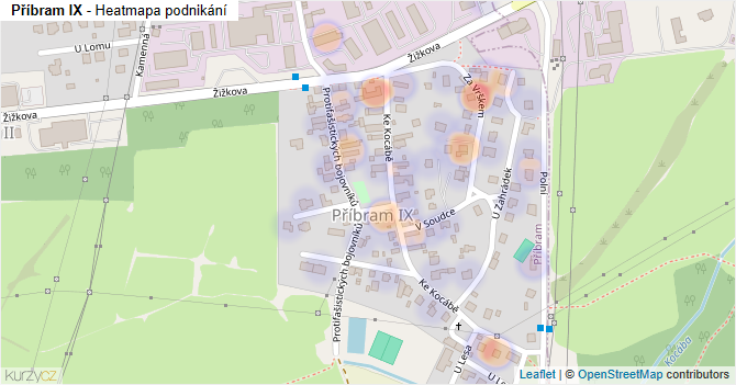 Příbram IX - mapa podnikání
