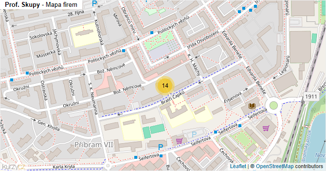 Prof. Skupy - mapa firem