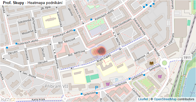 Prof. Skupy - mapa podnikání