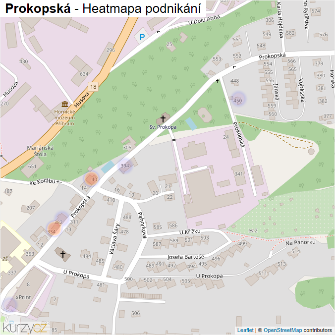 Mapa Prokopská - Firmy v ulici.