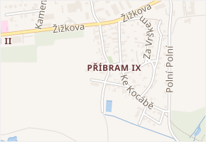 Protifašistických bojovníků v obci Příbram - mapa ulice