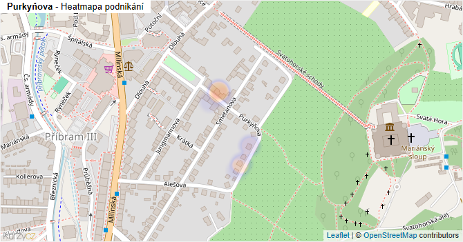 Purkyňova - mapa podnikání