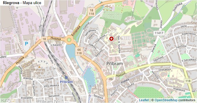 Riegrova - mapa ulice