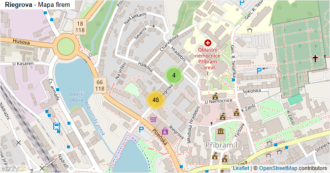 Riegrova - mapa firem