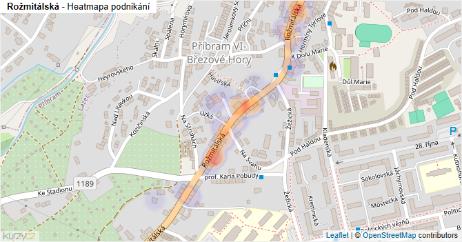 Rožmitálská - mapa podnikání