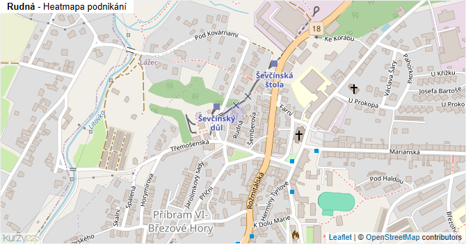Rudná - mapa podnikání