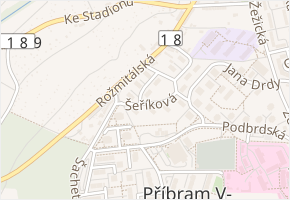 Růžová v obci Příbram - mapa ulice