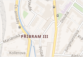 Ryneček v obci Příbram - mapa ulice