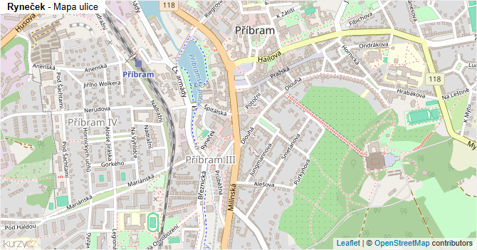 Ryneček - mapa ulice