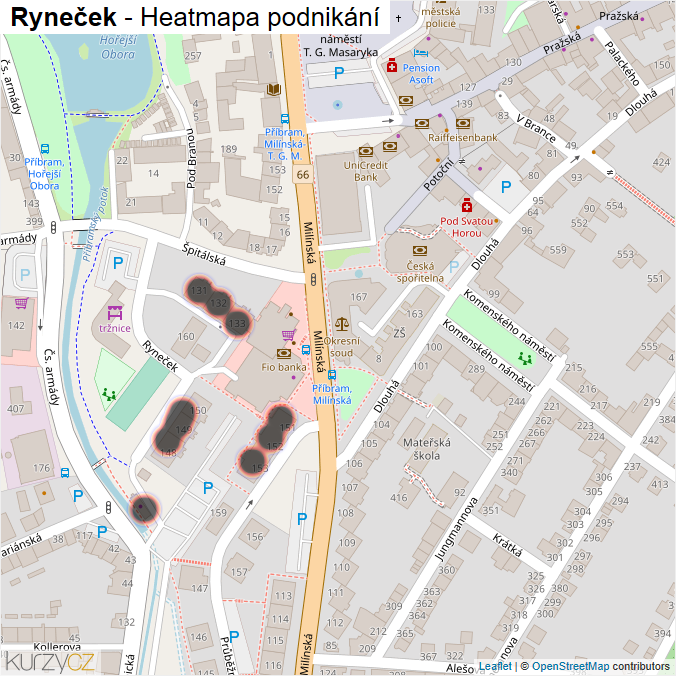 Mapa Ryneček - Firmy v ulici.