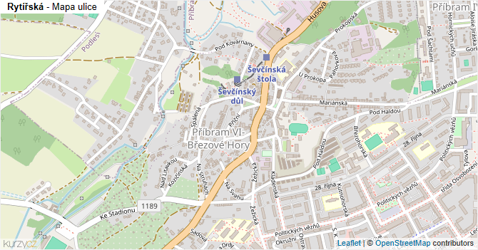 Rytířská - mapa ulice