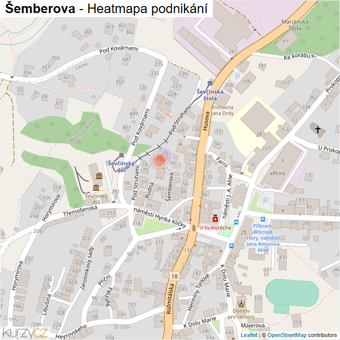 Mapa Šemberova - Firmy v ulici.