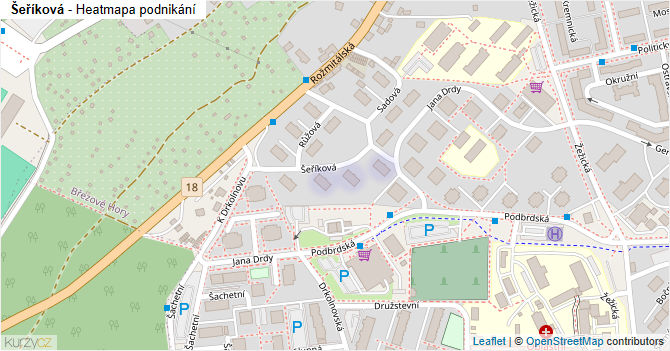 Šeříková - mapa podnikání