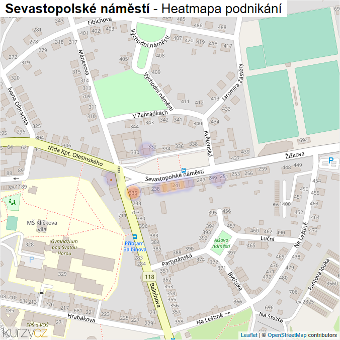 Mapa Sevastopolské náměstí - Firmy v ulici.