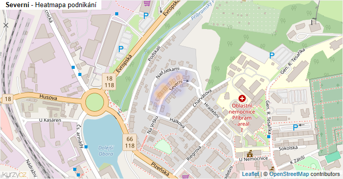 Severní - mapa podnikání