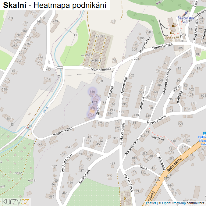 Mapa Skalní - Firmy v ulici.