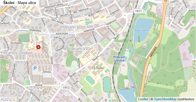 Školní - mapa ulice