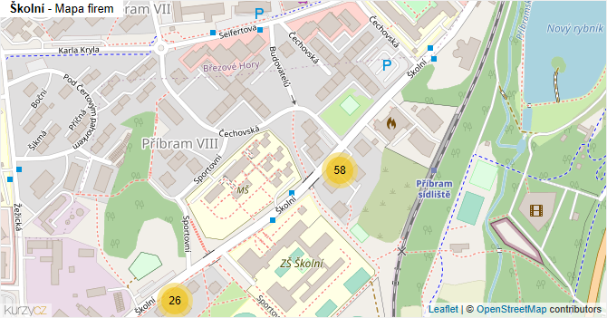 Školní - mapa firem