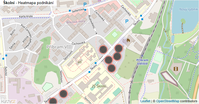 Školní - mapa podnikání