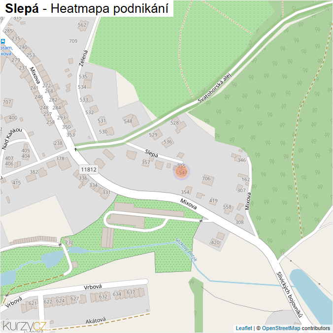 Mapa Slepá - Firmy v ulici.