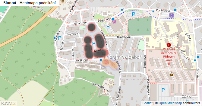 Slunná - mapa podnikání