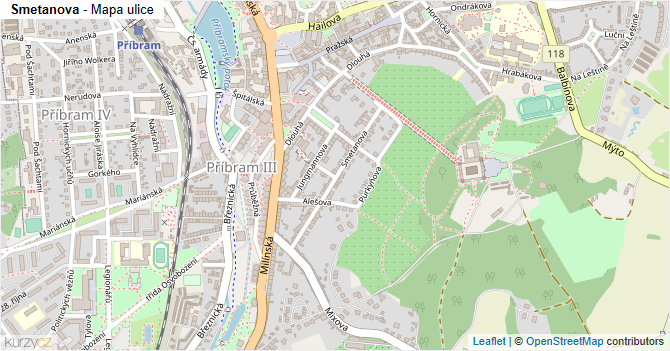 Smetanova - mapa ulice
