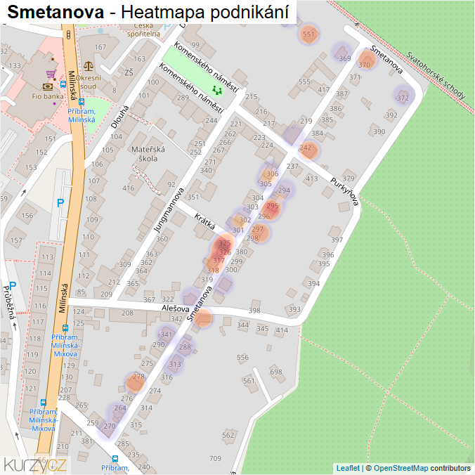 Mapa Smetanova - Firmy v ulici.