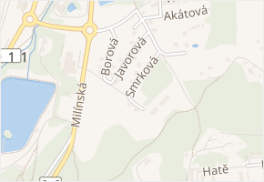 Smrková v obci Příbram - mapa ulice