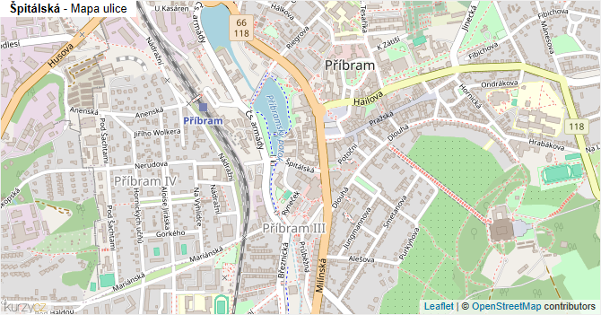 Špitálská - mapa ulice
