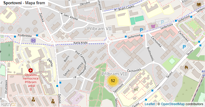 Sportovní - mapa firem