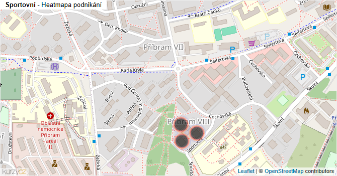Sportovní - mapa podnikání