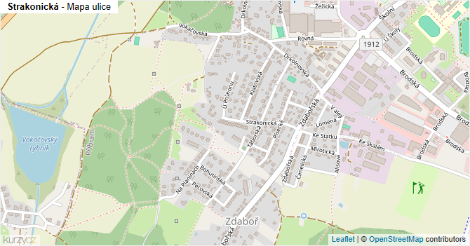 Strakonická - mapa ulice