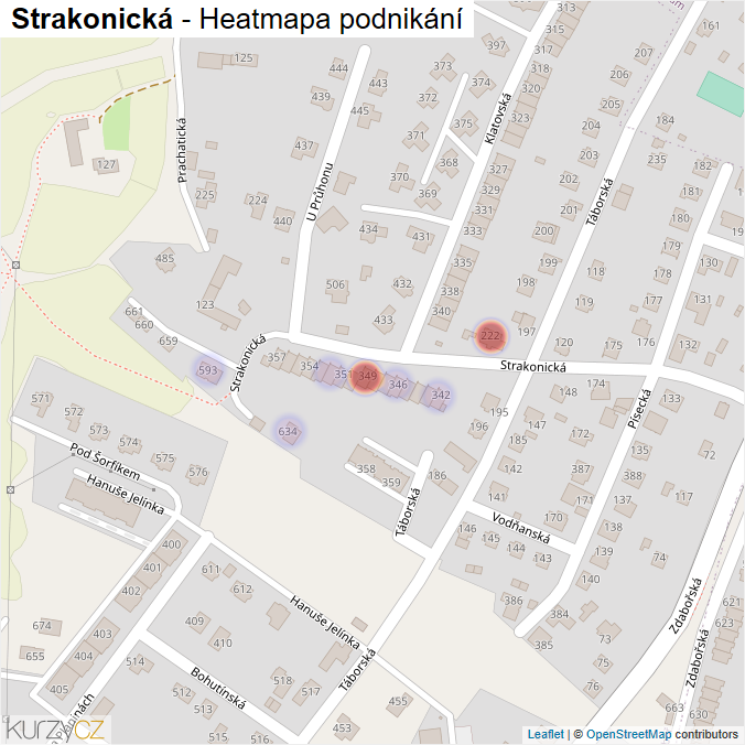 Mapa Strakonická - Firmy v ulici.