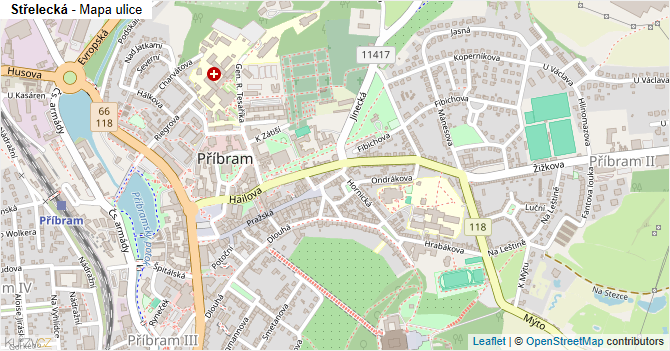 Střelecká - mapa ulice