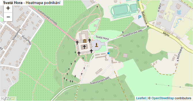 Svatá Hora - mapa podnikání