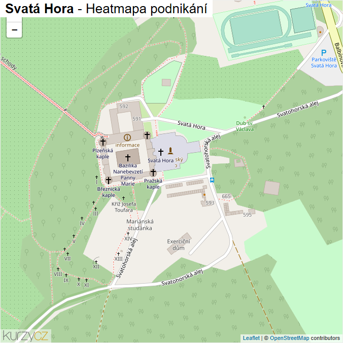 Mapa Svatá Hora - Firmy v ulici.