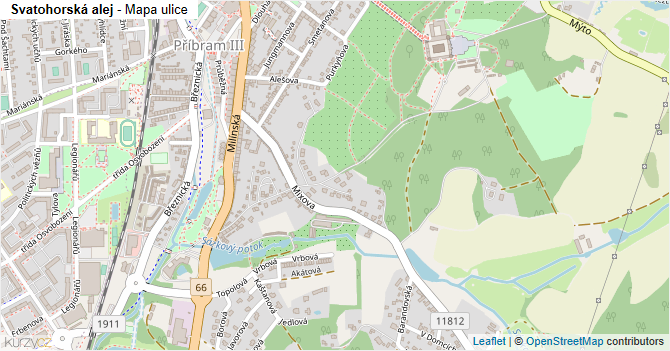 Svatohorská alej - mapa ulice