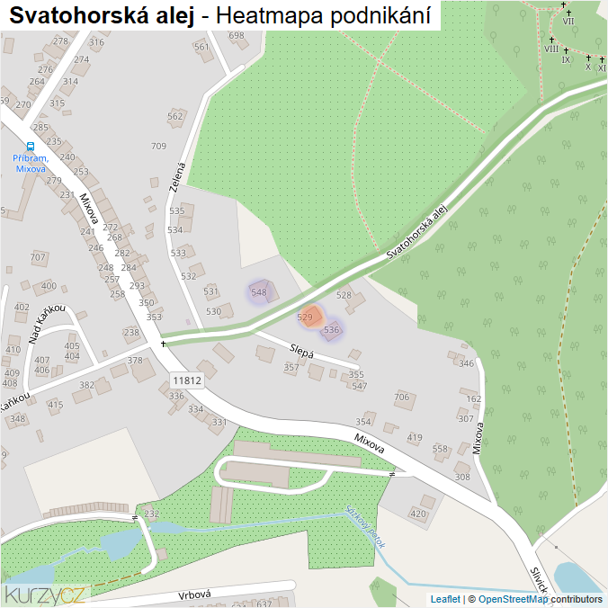 Mapa Svatohorská alej - Firmy v ulici.